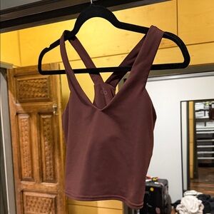 ALO airbrush real bra tank cherry cola